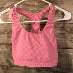 Reversible pink sports bra